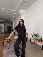 Canvas Cotton Boyfriend Tee (Black)