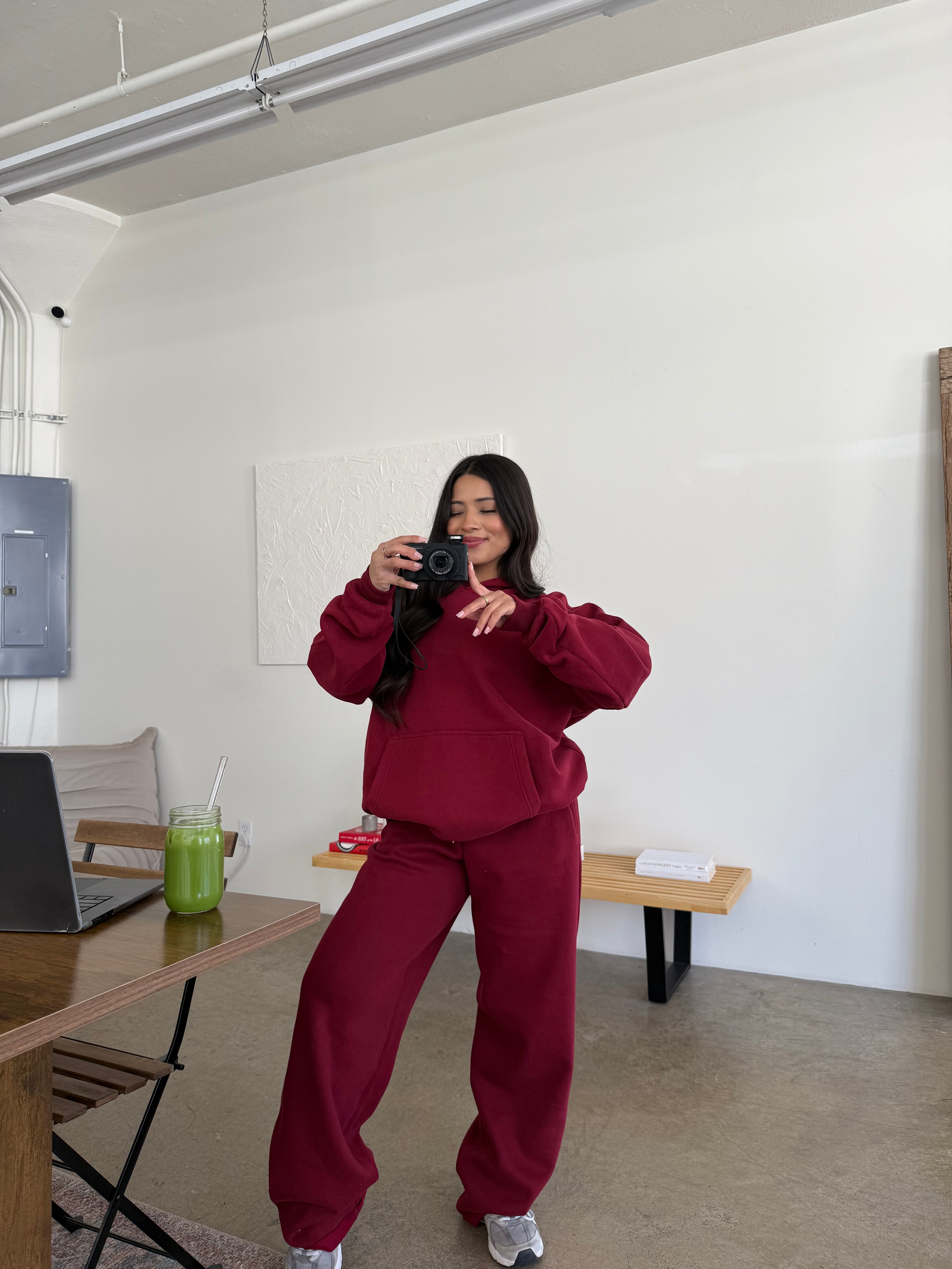 Serene Fleece Hoodie (Cranberry)