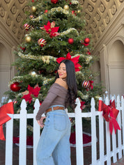 Butter Off the Shoulder Long Sleeve (Mocha)