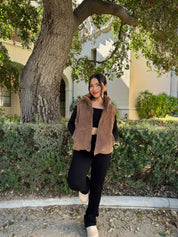 It Girl Corduroy Puffer Vest (Chocolate)