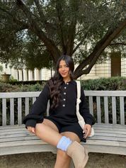 She's a Keeper Knit Romper (Black)