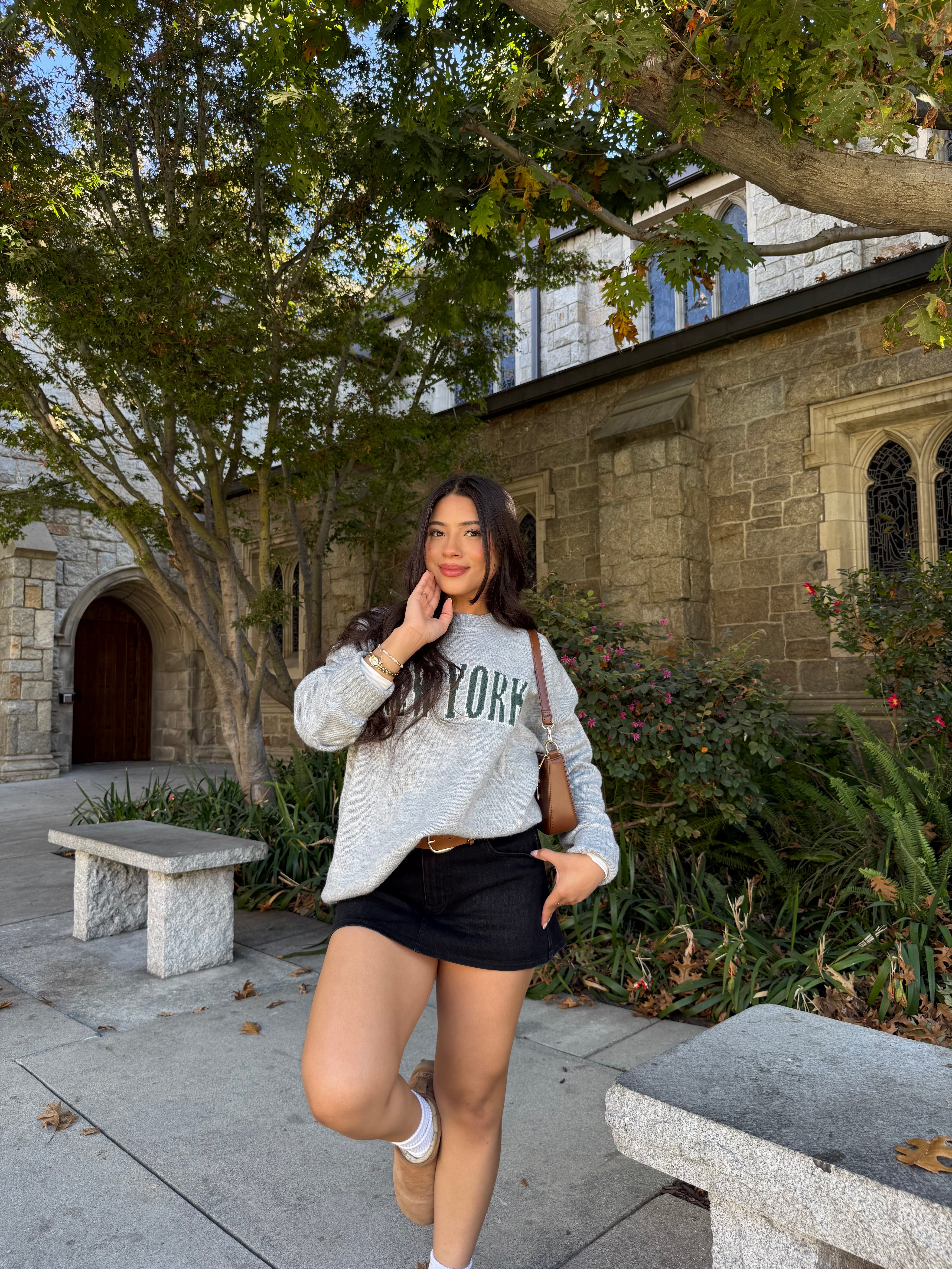 Everyday Mini Skort (Black Denim)