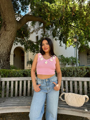 Girly Girl Knit Flower Top