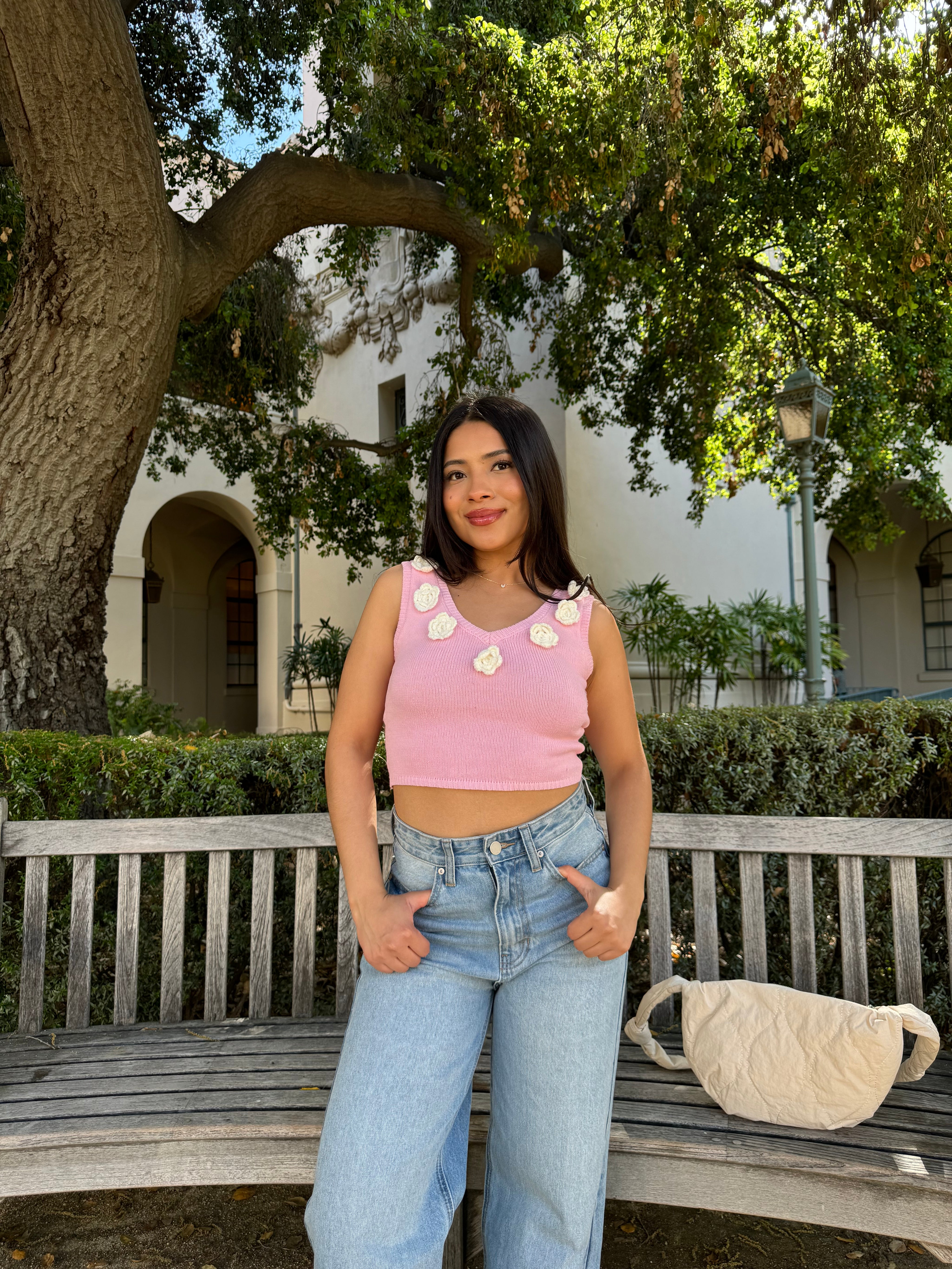 Girly Girl Knit Flower Top