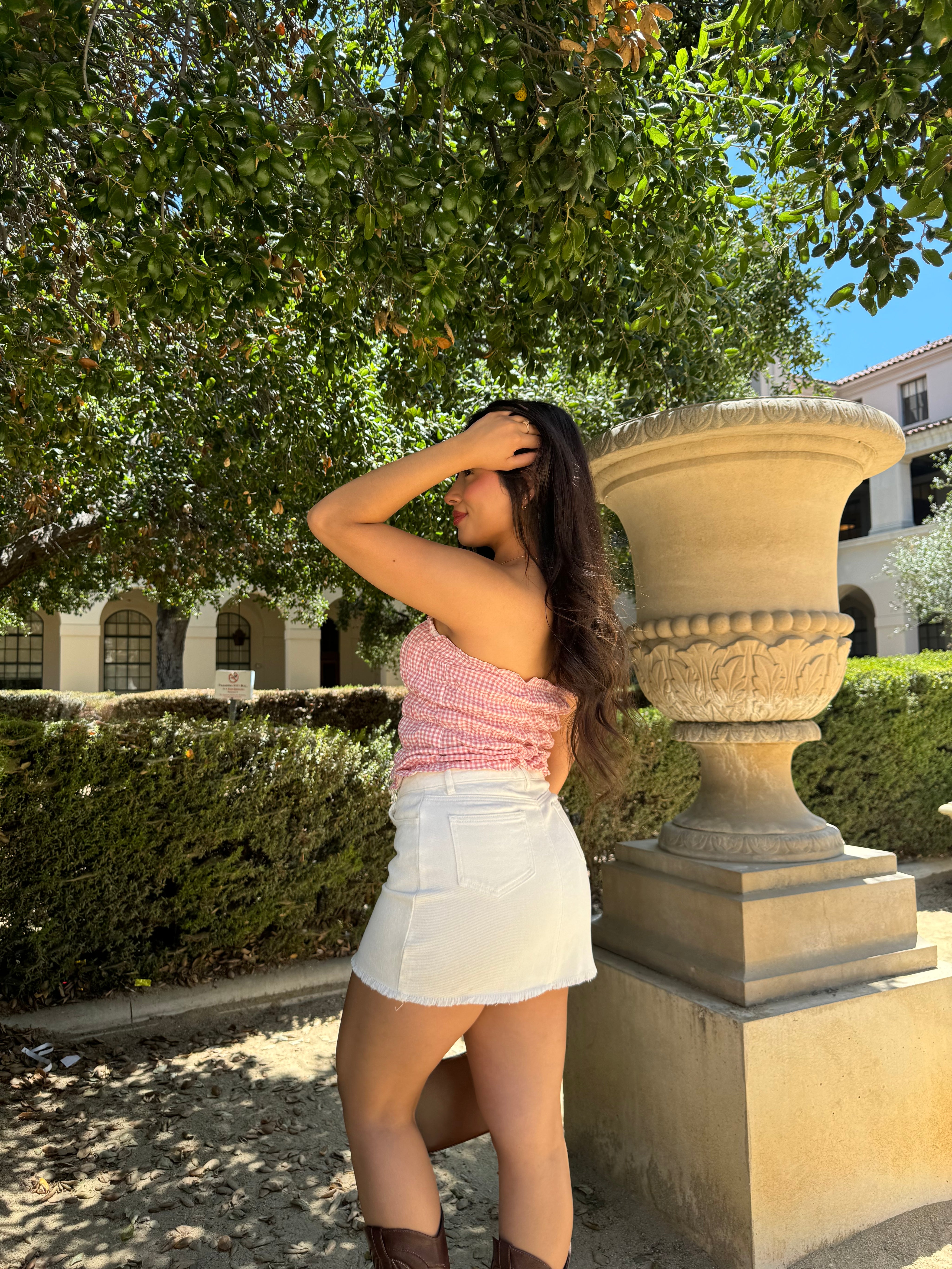 Aspen Gingham Tube Top