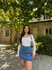 Honey Gal Cargo Denim Skirt