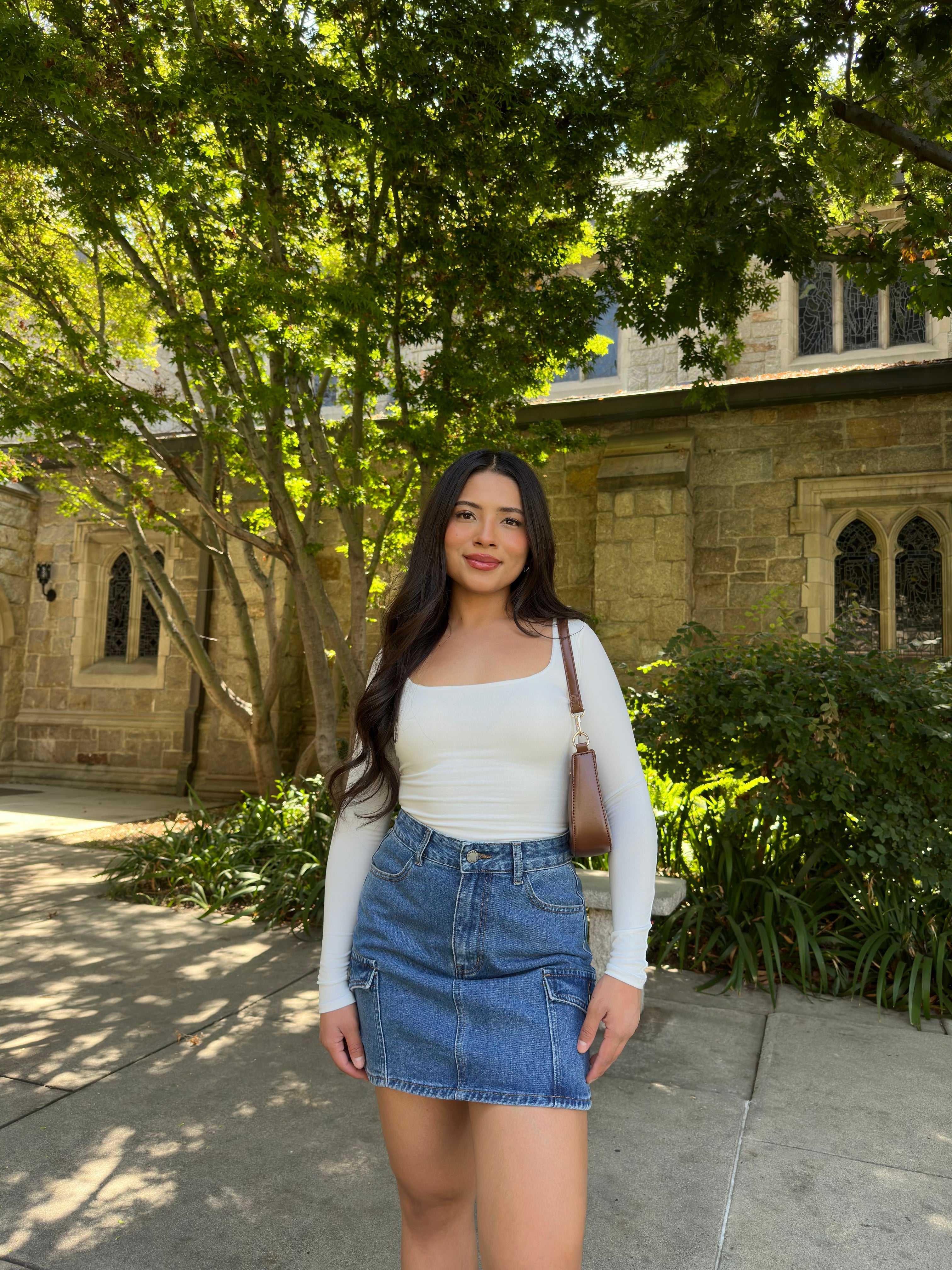 Honey Gal Cargo Denim Skirt