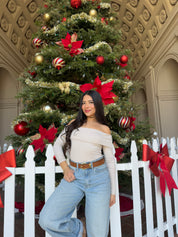 Butter Off the Shoulder Long Sleeve (Oat)