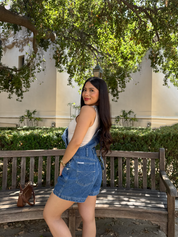 Soft Hour Short Overalls (Vintage Denim)
