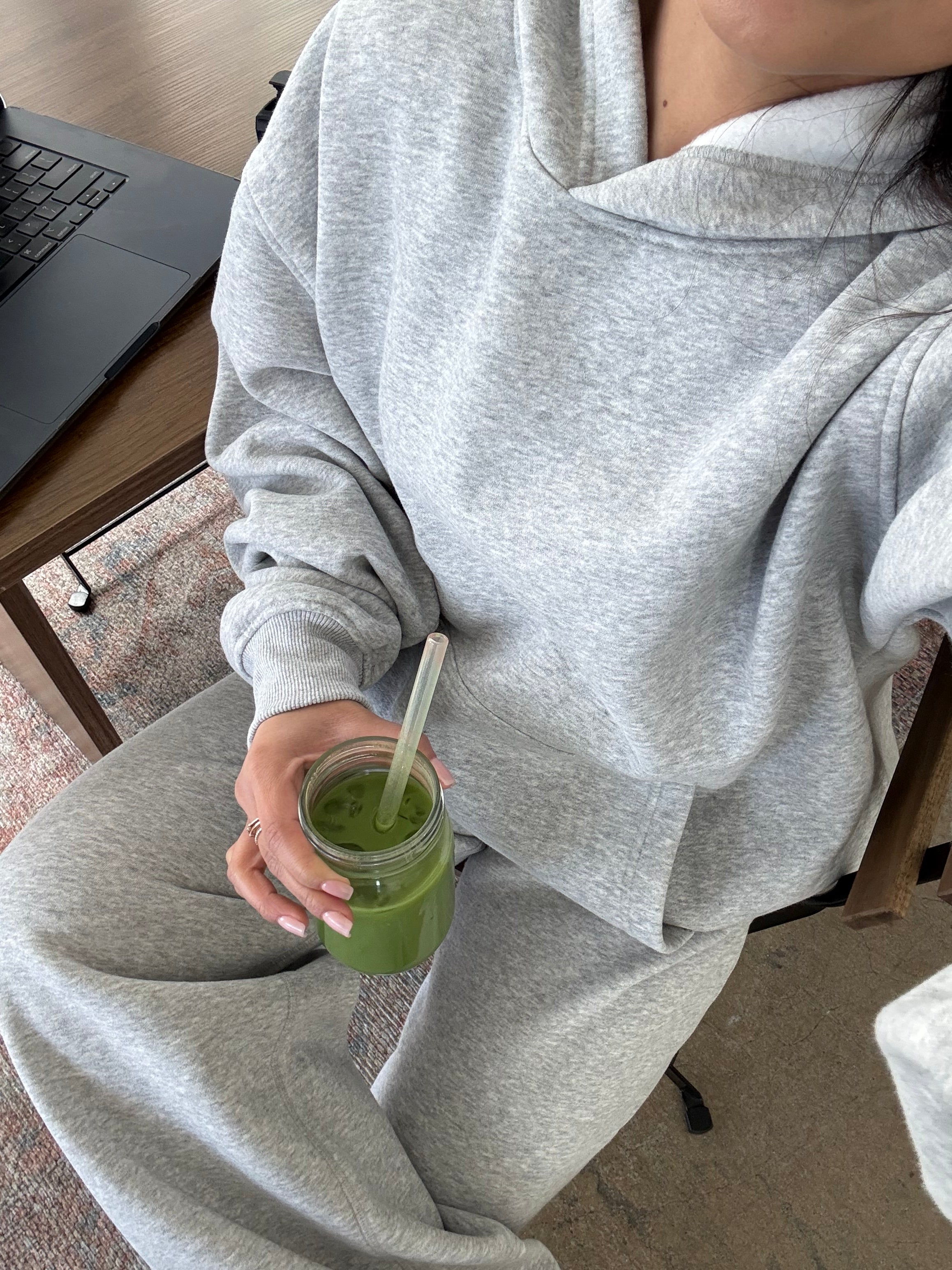 Serene Fleece Hoodie (Heather Grey)