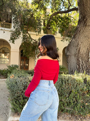 Love Letter Off the Shoulder Long Sleeve (Red)