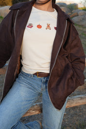 Maple Suede Bomber Jacket