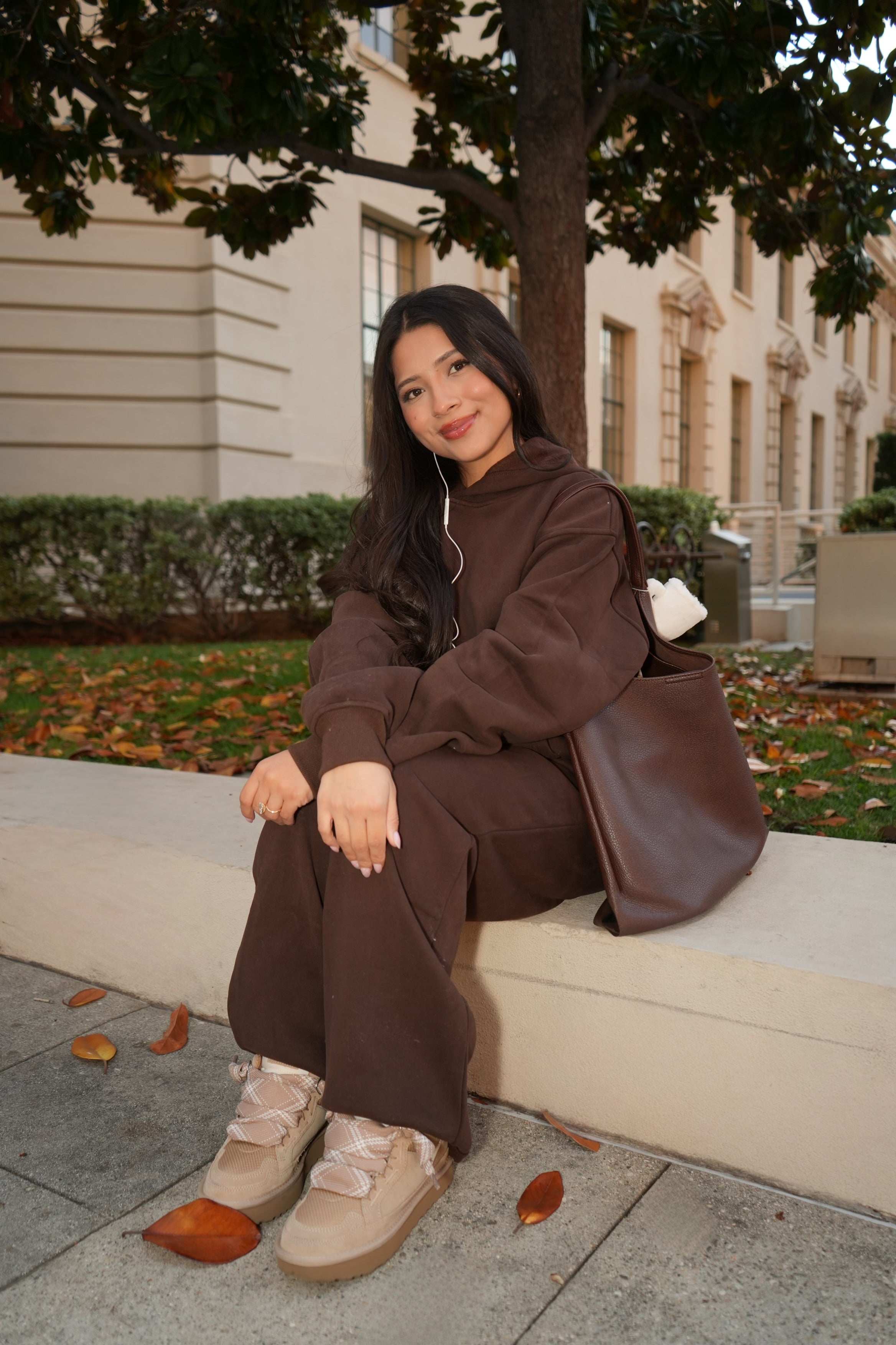 Serene Fleece Hoodie (Dark Brown)