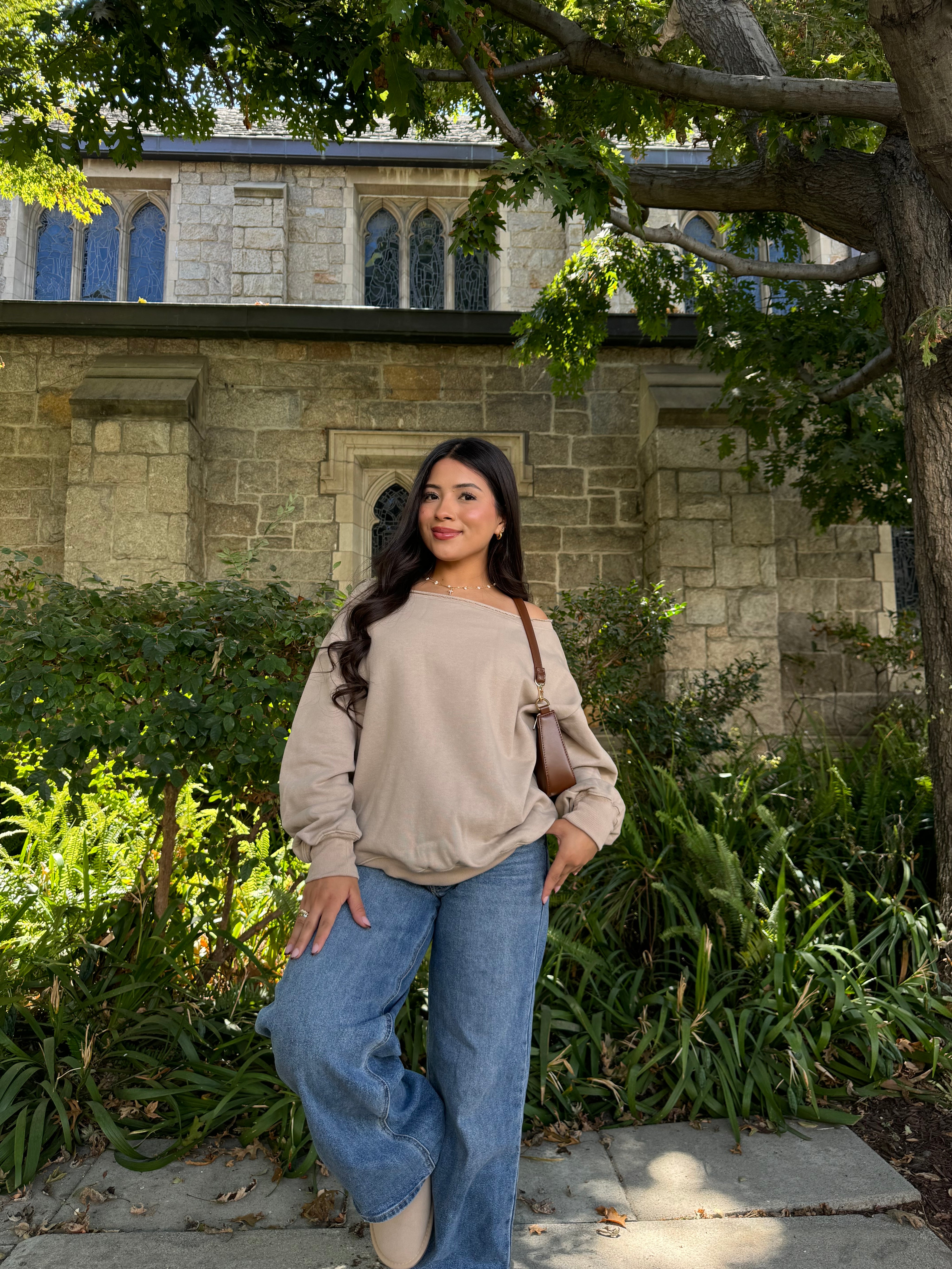 Maple Off the Shoulder Sweater