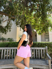 Lily Gingham Shorts (Light Pink)