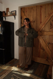 Autumn Trail Barn Jacket (Dark Olive)