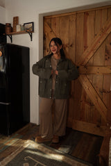 Autumn Trail Barn Jacket (Dark Olive)