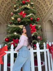 Butter Off the Shoulder Long Sleeve (Baby Pink)