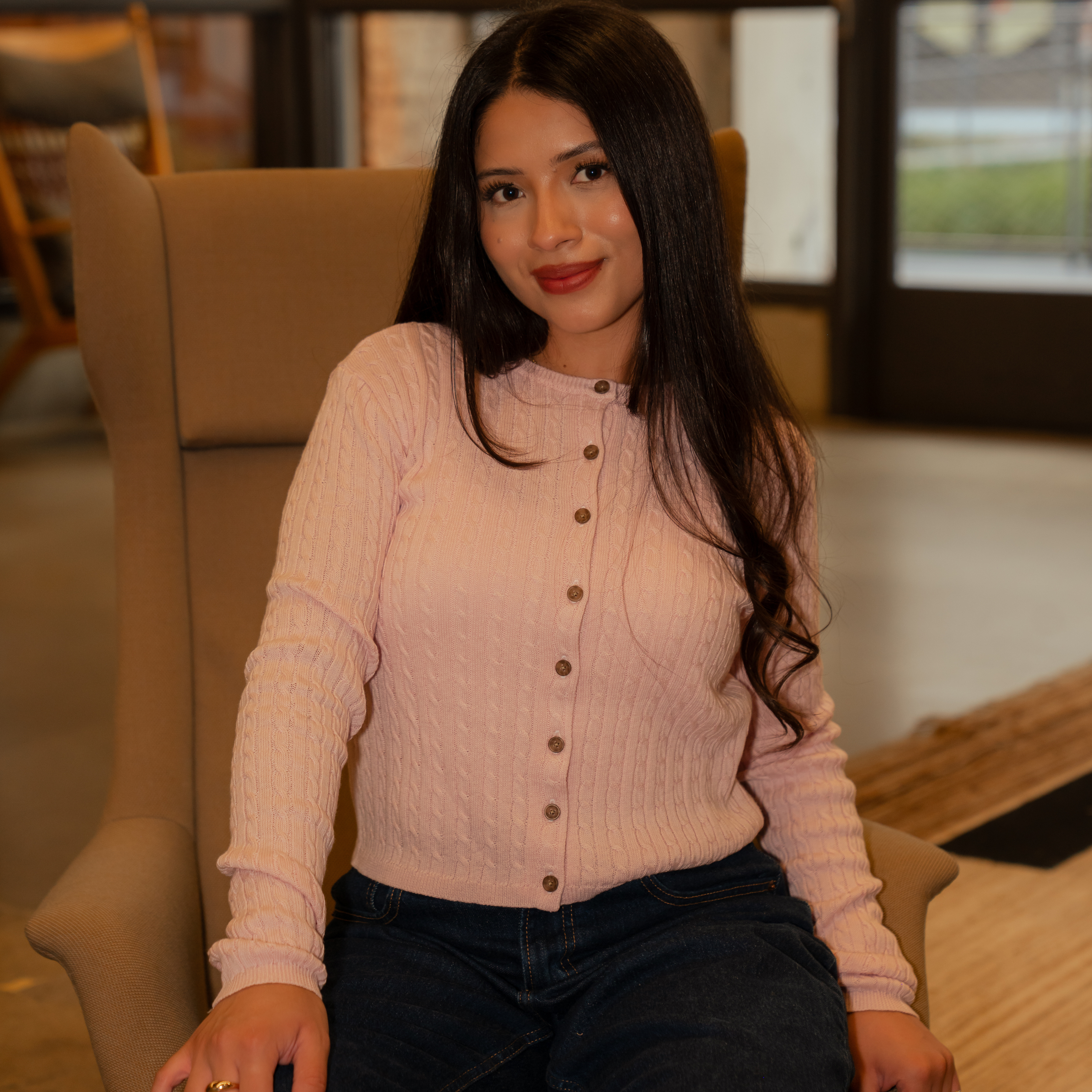 Warm Sugar Knit Cardigan (Pink Frost)