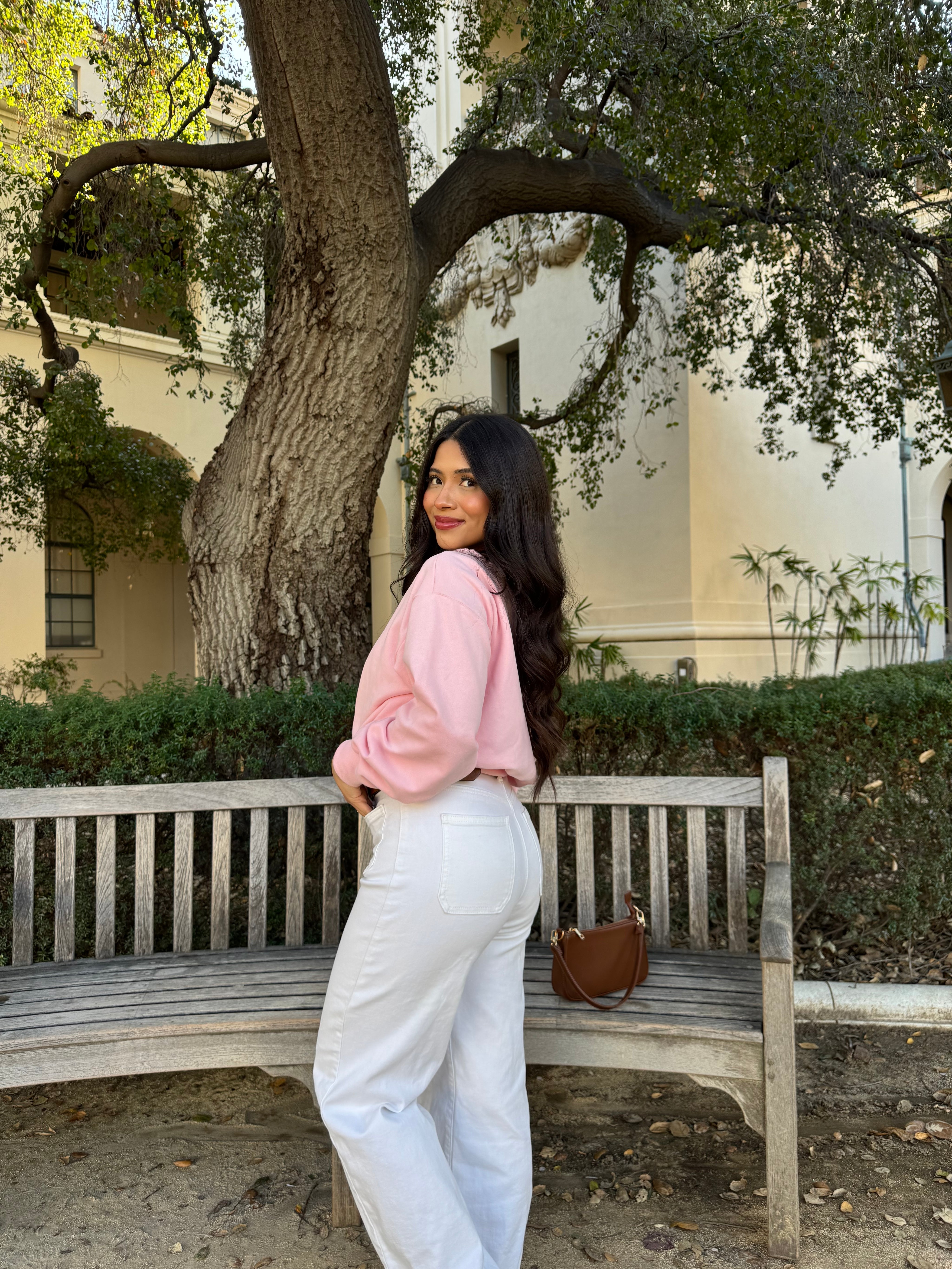 Maple Off the Shoulder Sweater (Baby Pink)