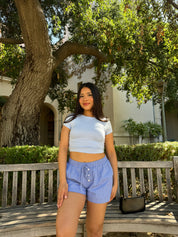 Butter Short Sleeve Cropped (Baby Blue)