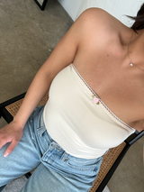 Butter Flower Lace Tube Top (Vanilla)