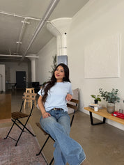 Canvas Cotton Boyfriend Tee (Light Blue)