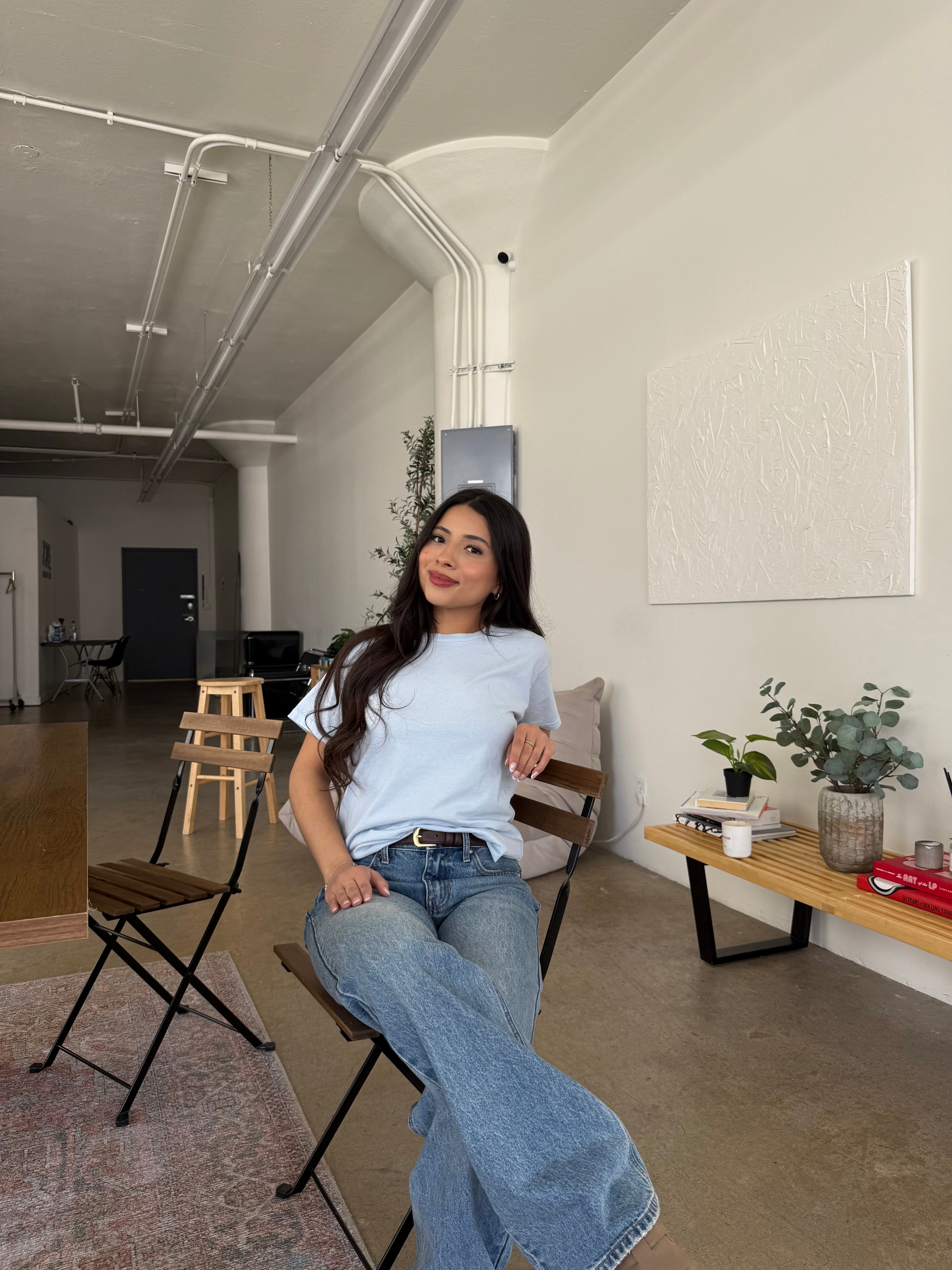 Canvas Cotton Boyfriend Tee (Light Blue)