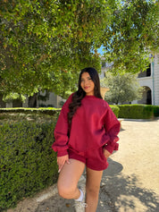 Simple Things Sweat Shorts (Cranberry)