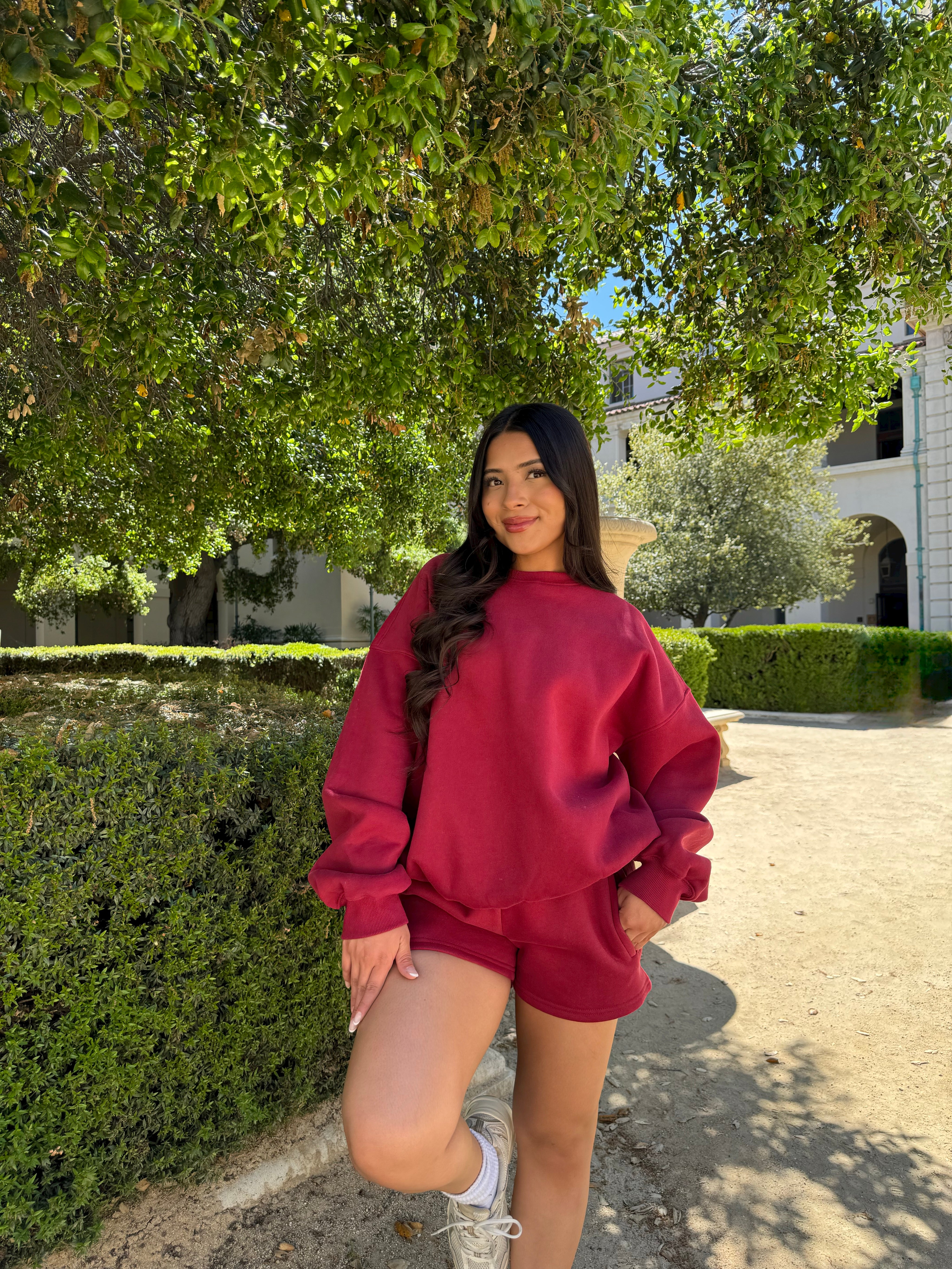 Simple Things Sweat Shorts (Cranberry)