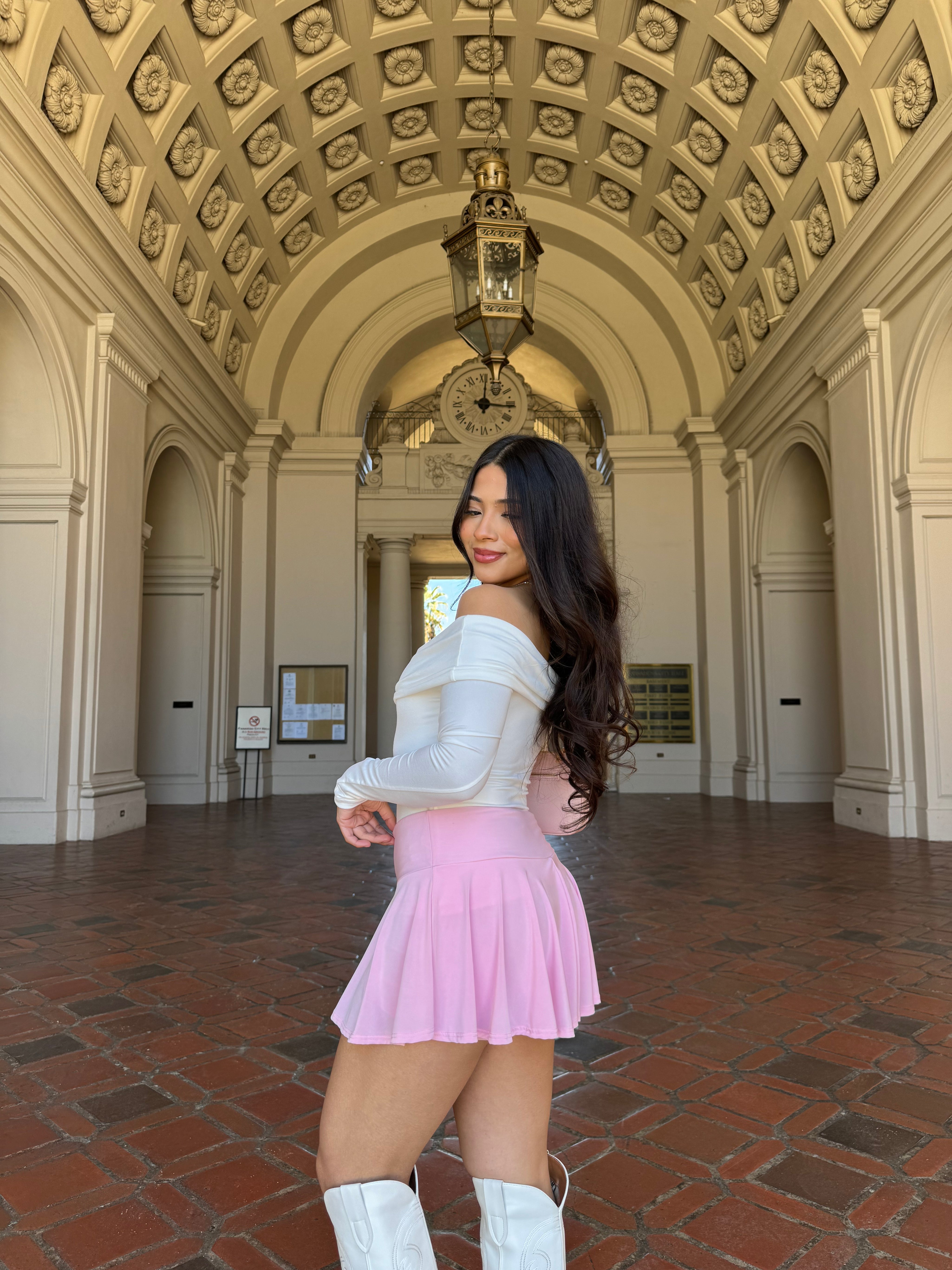 Dainty Pleated Skort (Blush)