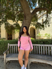 Ballerina Double Layered Short Set (Baby Pink)