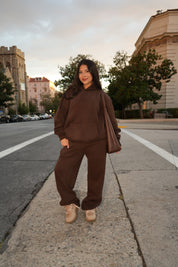 Serene Fleece Hoodie (Dark Brown)