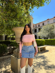 Sweet Gal Off The Shoulder Knit (Light Pink)