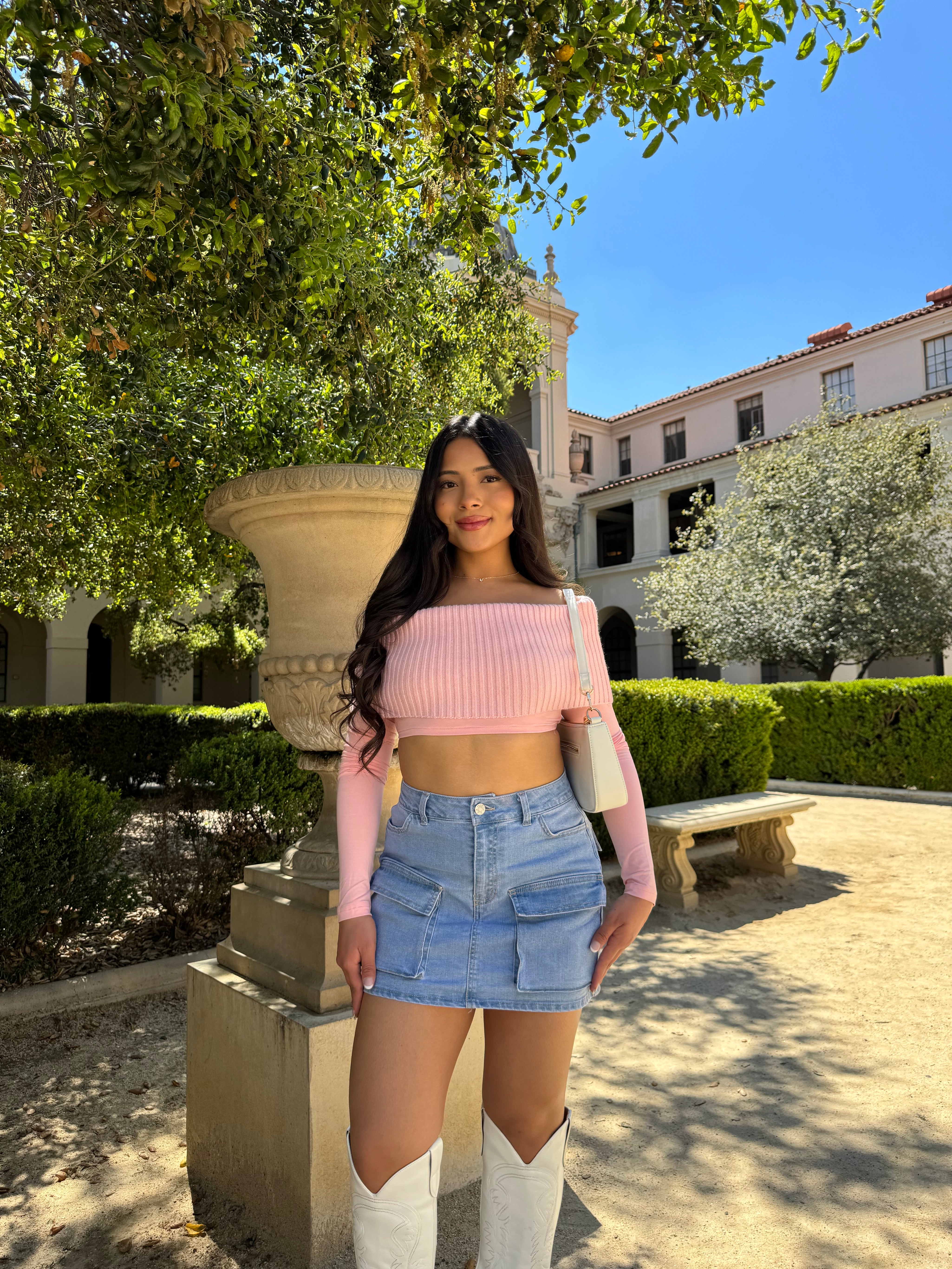 Sweet Gal Off The Shoulder Knit (Light Pink)