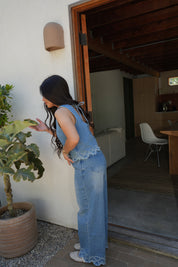 Rowe Eyelet Denim Top