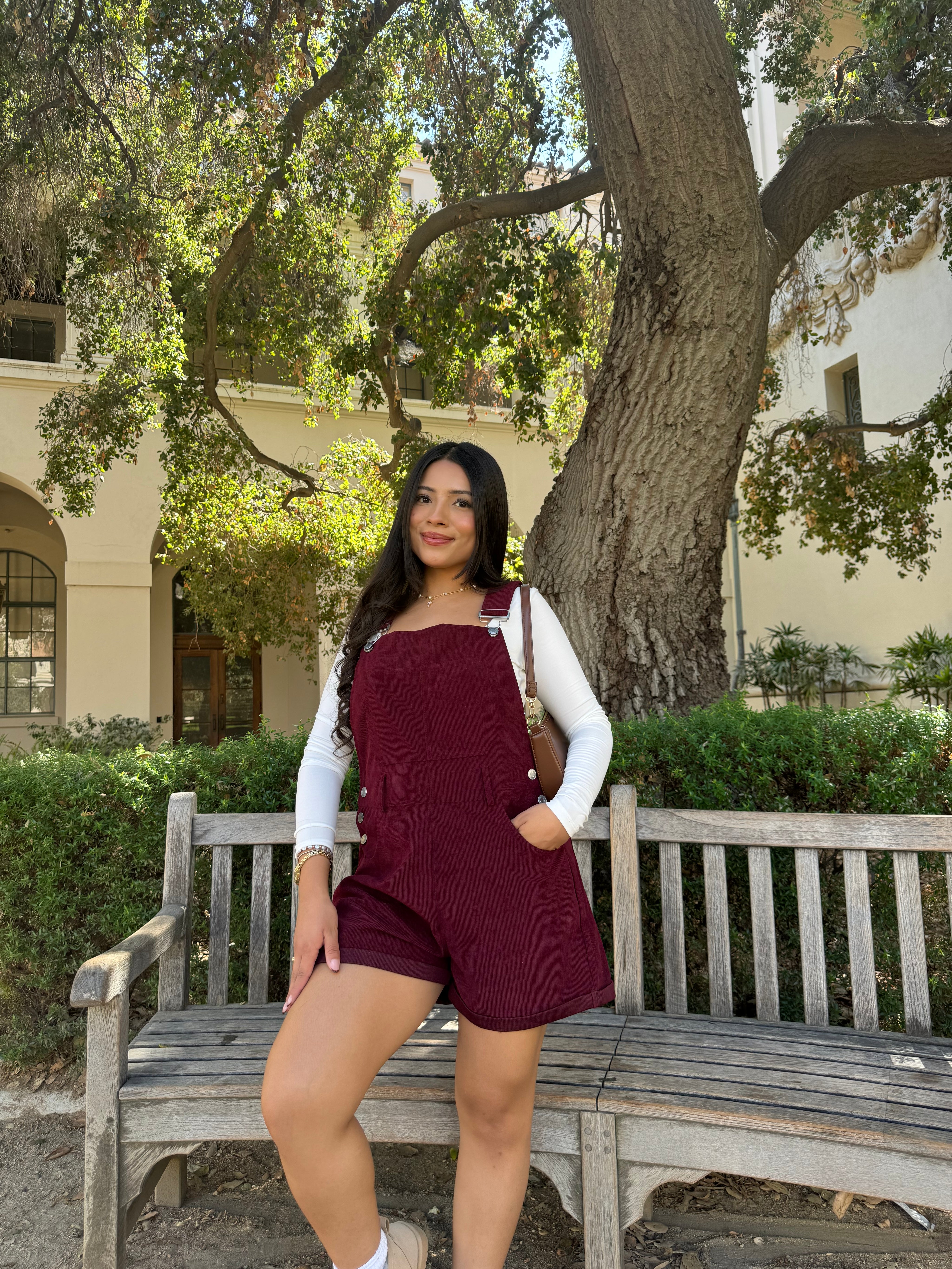 Rory Short Overalls (Cranberry)