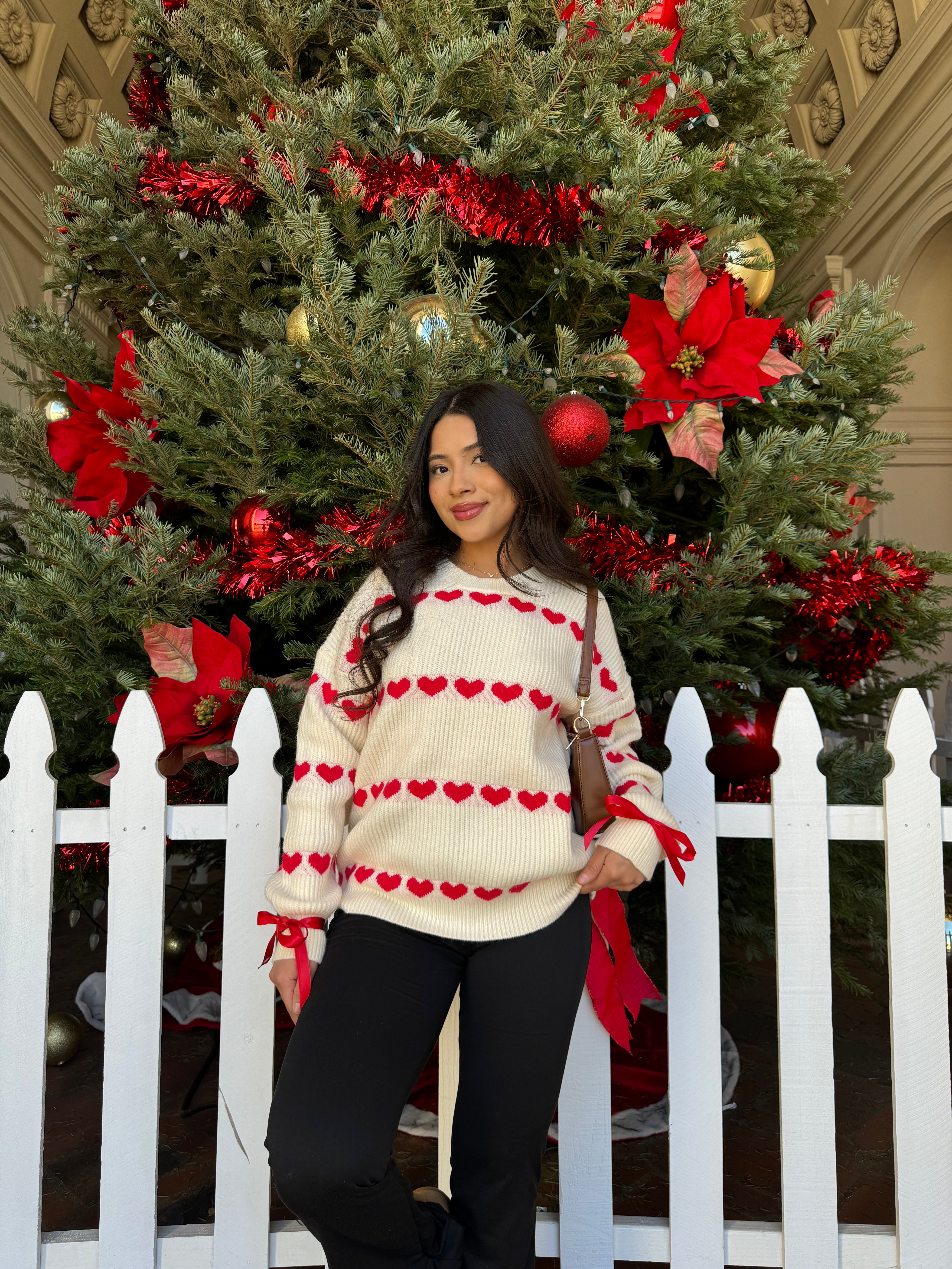Sweetheart Knit Sweater (Red Hearts)