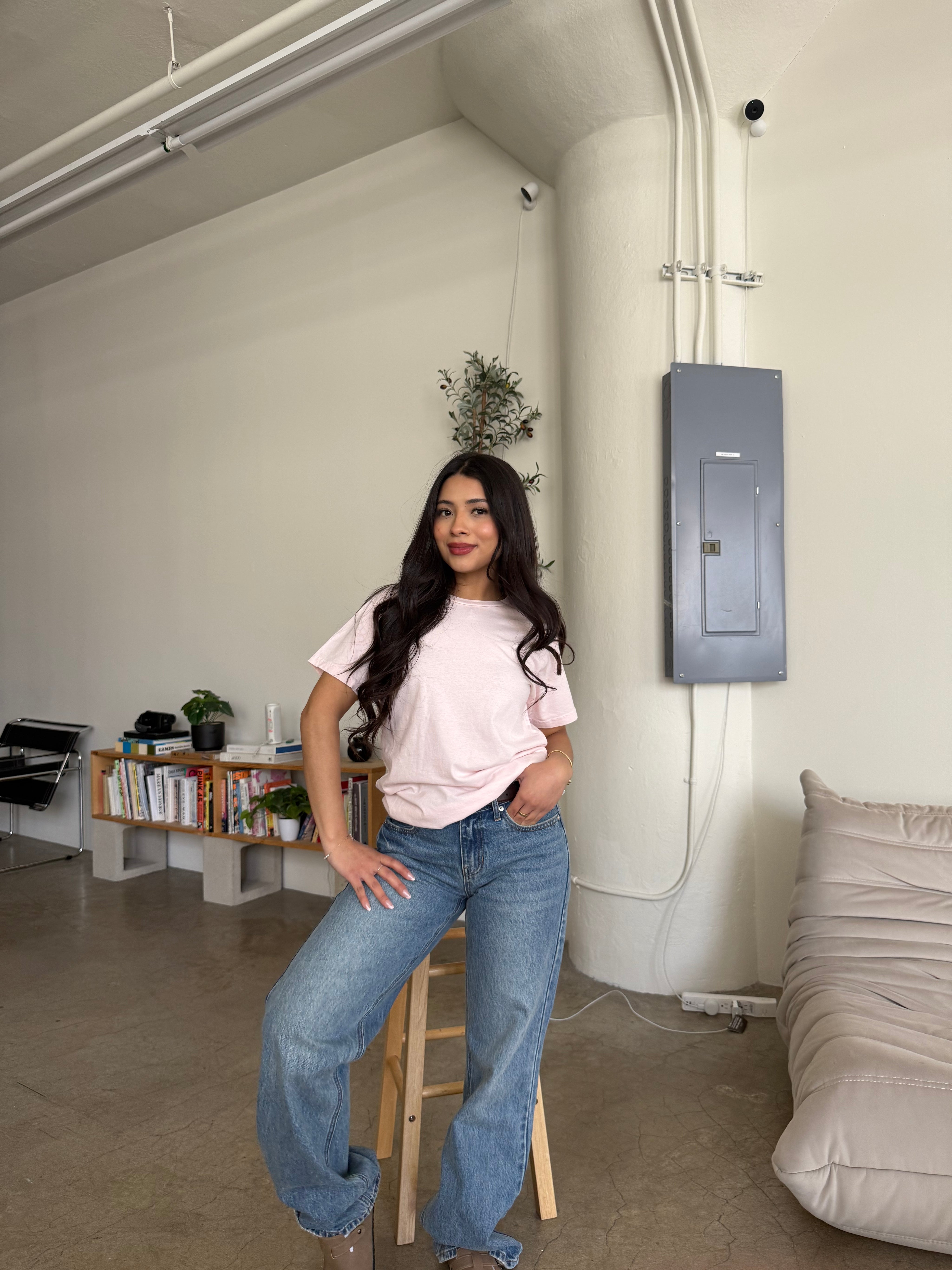 Canvas Cotton Boyfriend Tee (Baby Pink)