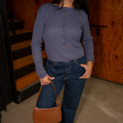 Warm Sugar Knit Cardigan (Dusty Navy)