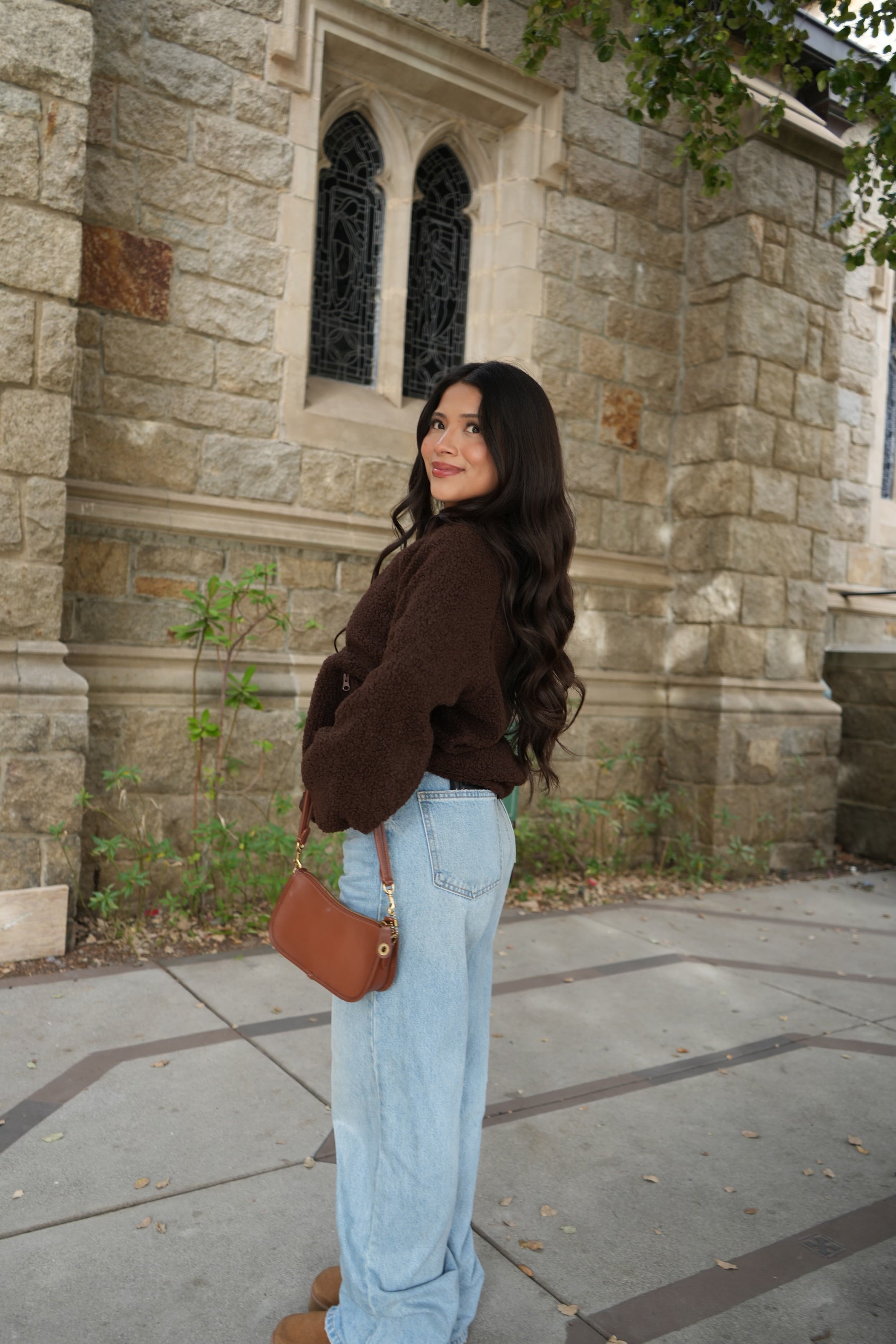 Warm Oat Sherpa Jacket (Brown)