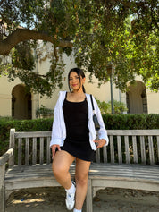 Soft Flutter Mini Dress (Black)