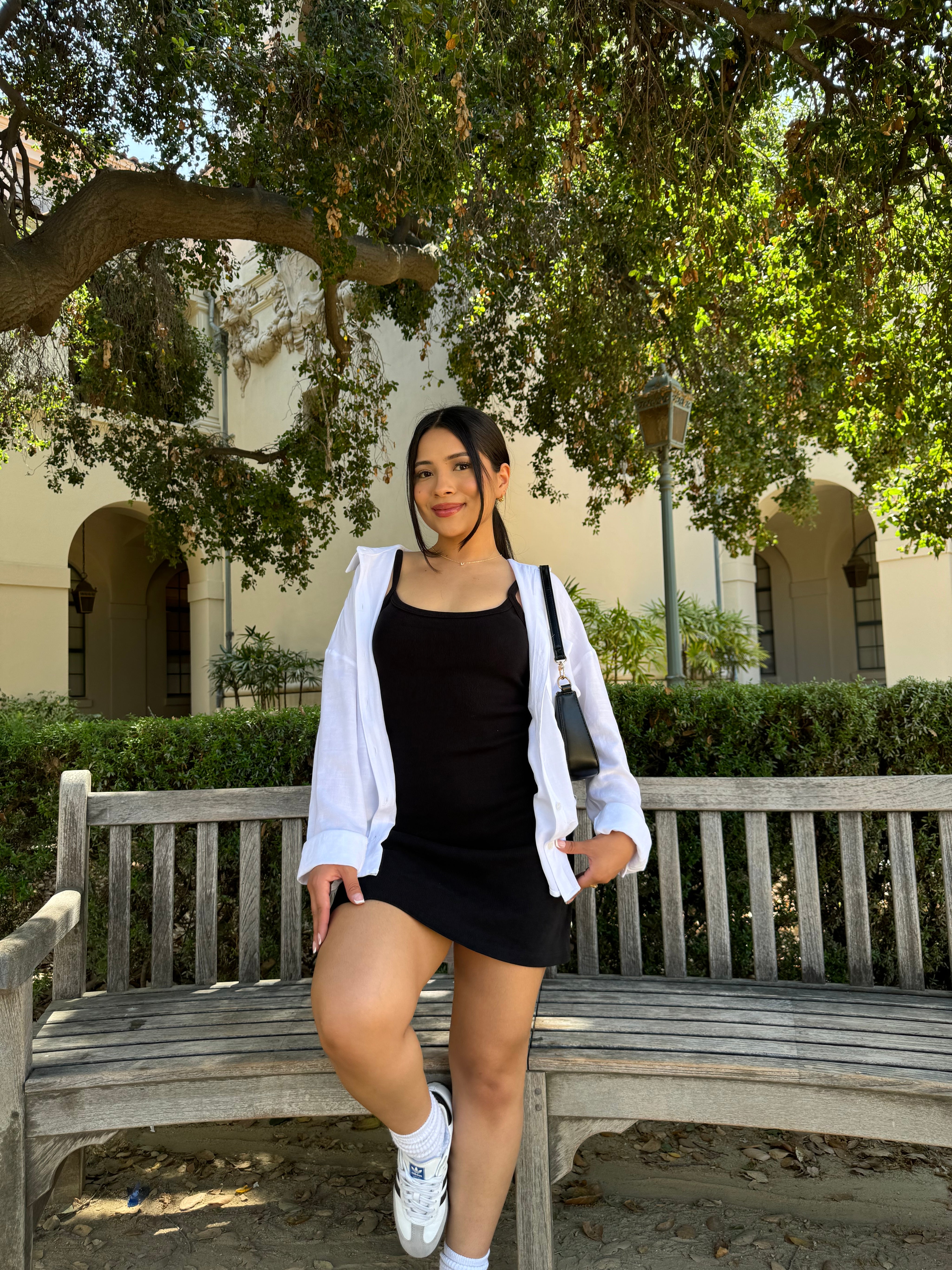 Soft Flutter Mini Dress (Black)