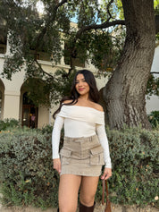 Butter Off the Shoulder Long Sleeve (Cream)