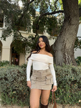 Butter Off the Shoulder Long Sleeve (Cream)