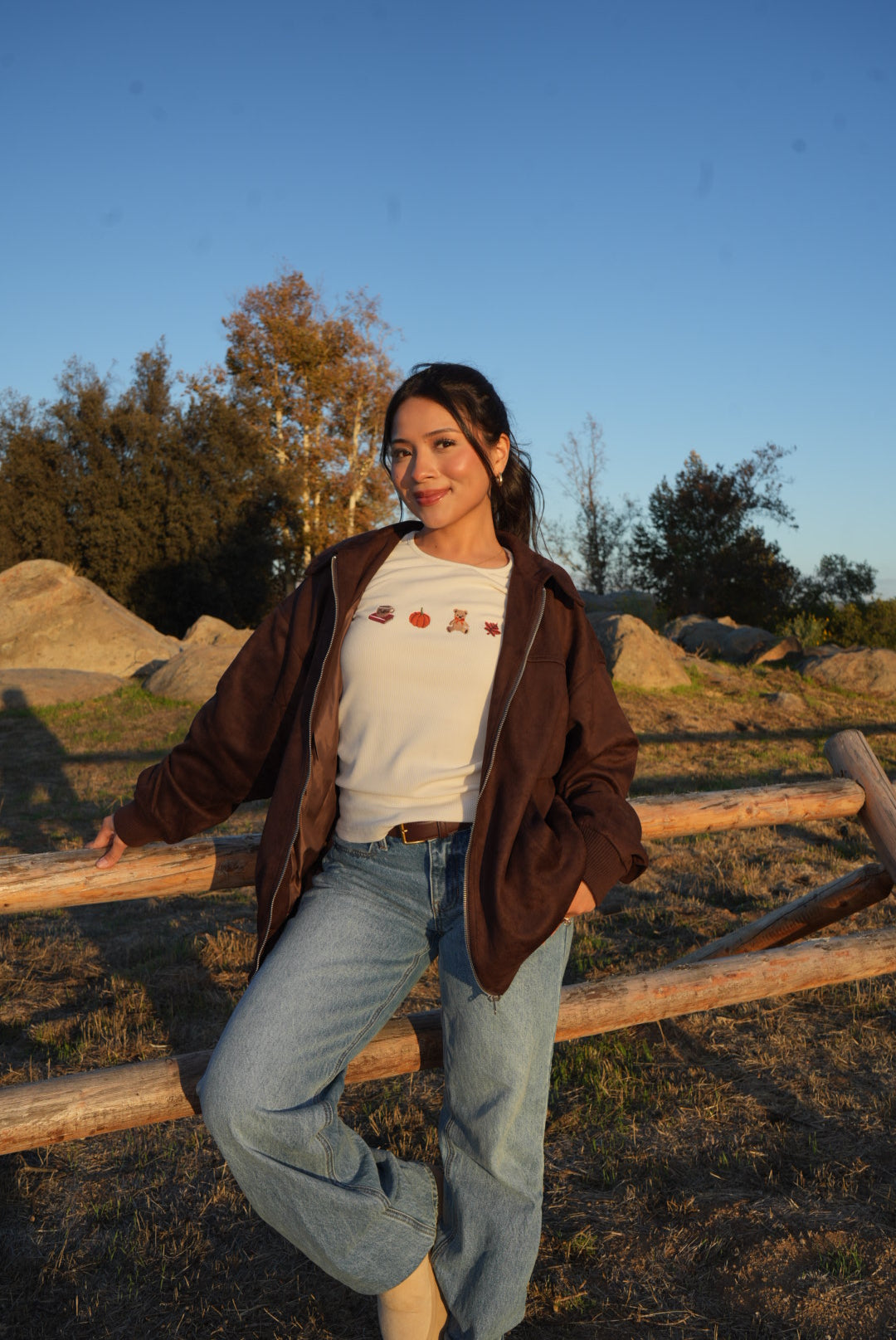 Maple Suede Bomber Jacket