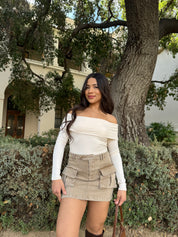 Butter Off the Shoulder Long Sleeve (Cream)
