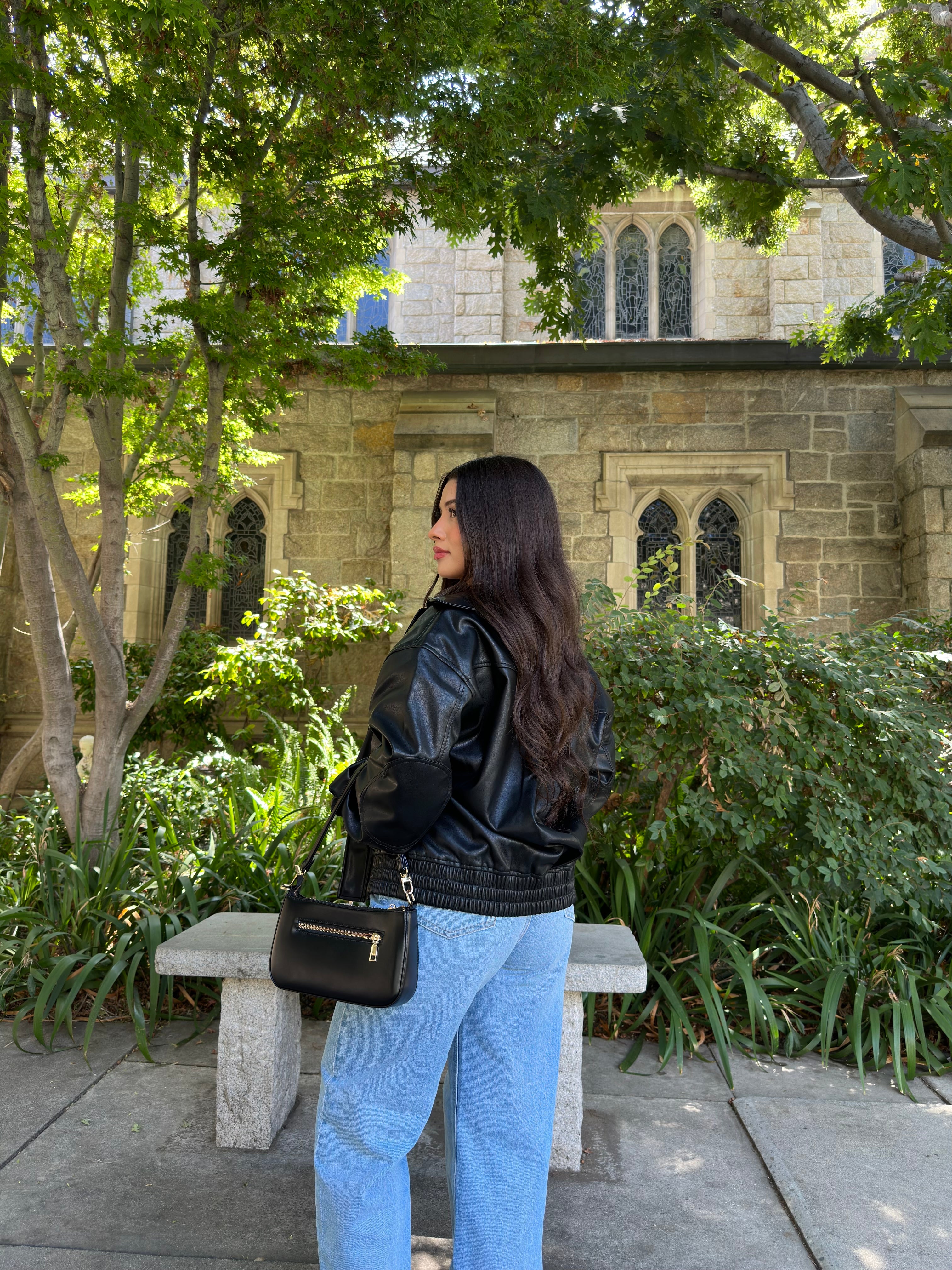 Front Row Leather Bomber Jacket