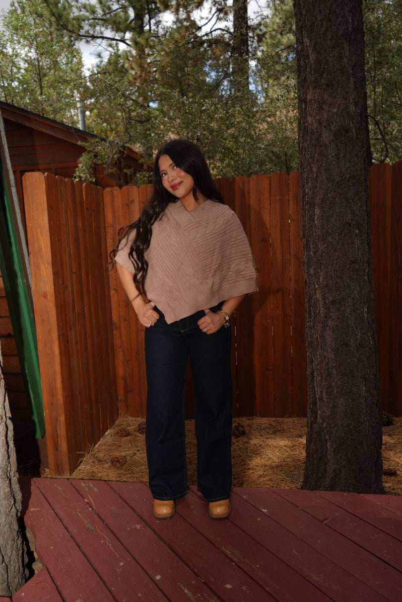 Sunday Drive Poncho (Taupe)