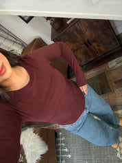 Everyday Cozy Long Sleeve (Burgandy)